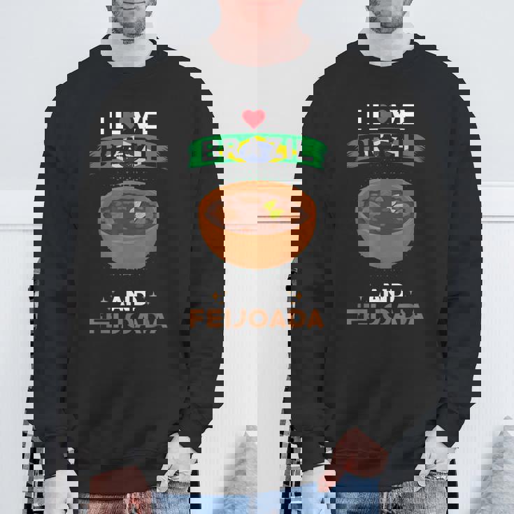 ブラジル料理 ブラジル国旗 I Love Brazil And Feijoada スウェットシャツ 高齢者への贈り物