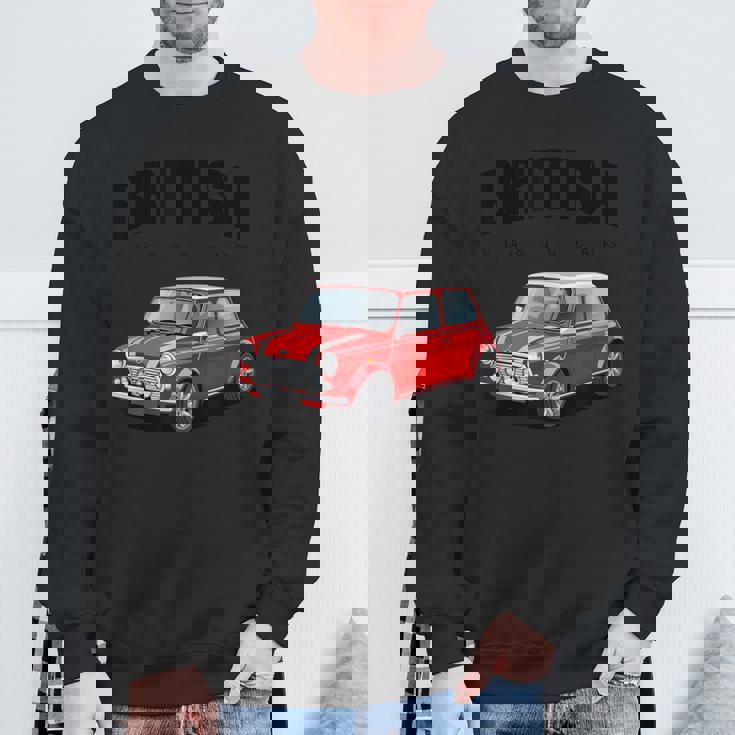 ブリティッシュクラシックカー レッド ミニスポーツカー スウェットシャツ 高齢者への贈り物