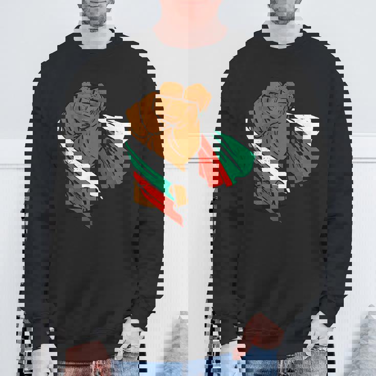 ブルガリア 国旗 パワーハンドフィスト ブルガリアルーツ ブルガリアプライド スウェットシャツ 高齢者への贈り物