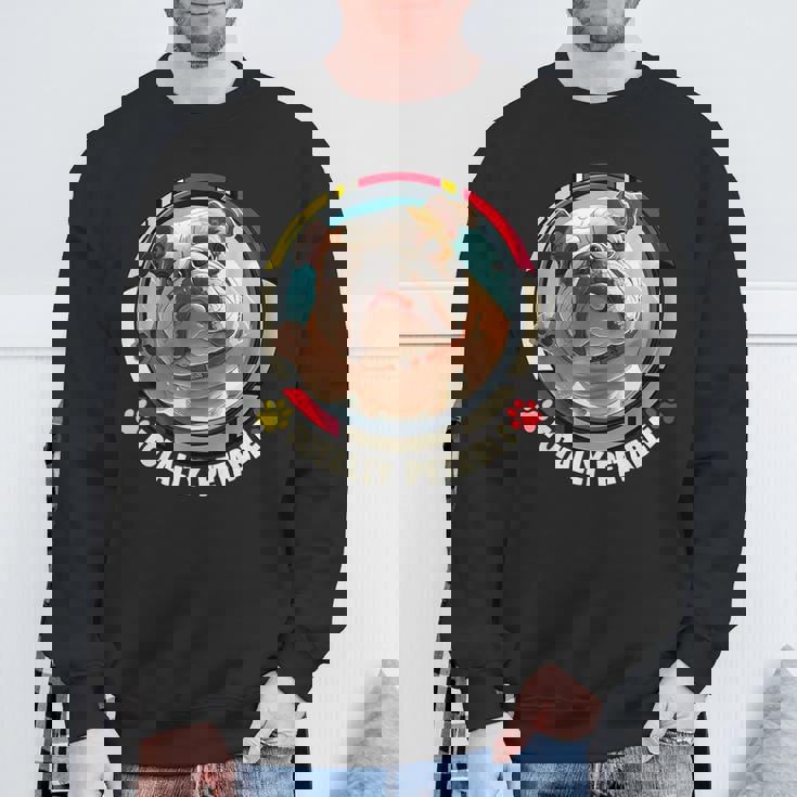 ブルドッグの飼い主 漫画で見る愛玩用ブルドッグ スウェットシャツ 高齢者への贈り物