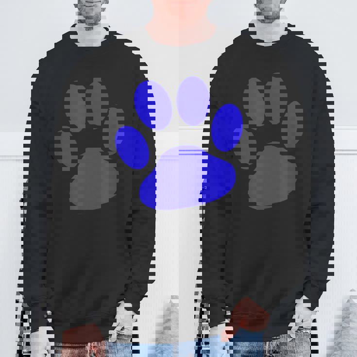 ブルー 肉球 プリントシャツ スウェットシャツ 高齢者への贈り物