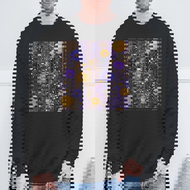 ブルーとゴールド フラワーガーデン アフタークリムト スウェットシャツ 高齢者への贈り物