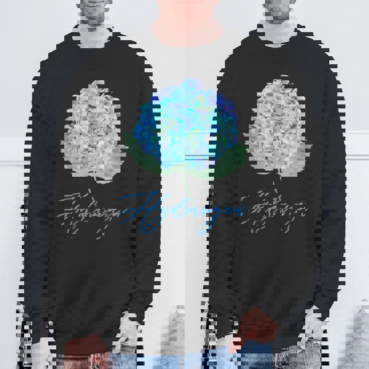 ブルーパープルアジサイフラワーレトロガーデナーアート スウェットシャツ 高齢者への贈り物