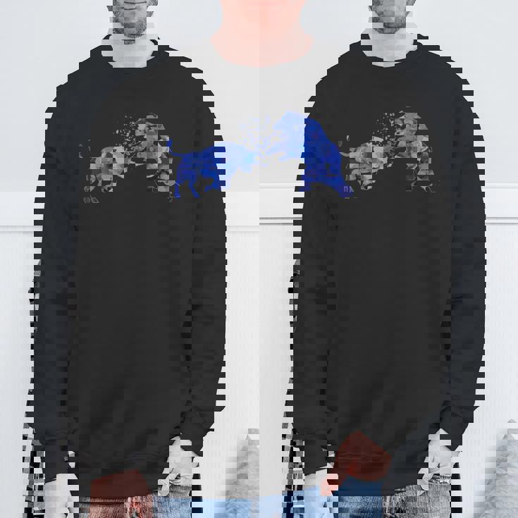 ブル対ベア株式市場投資家トレーダー スウェットシャツ 高齢者への贈り物