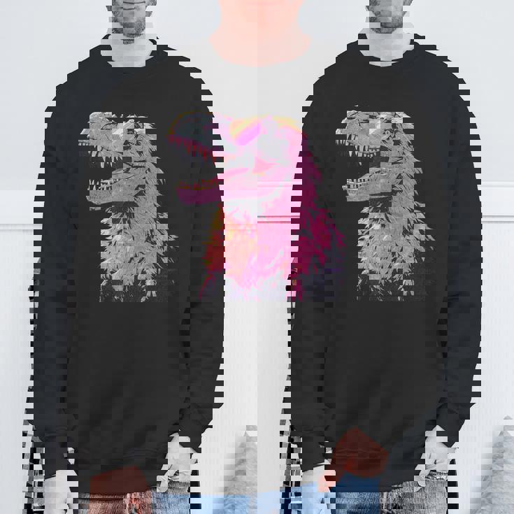 ヘアリー T-Rex パステルゴス ティラノサウルス 恐竜 サングラス スウェットシャツ 高齢者への贈り物