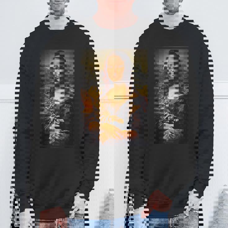 ベンガル猫 モナリザ 絵画 アート ママ お父さん スウェットシャツ 高齢者への贈り物