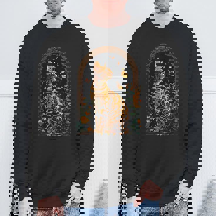 ベンガル猫の花 スウェットシャツ 高齢者への贈り物