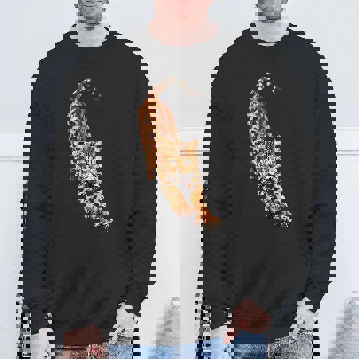 ベンガル猫ストレッチ スウェットシャツ 高齢者への贈り物