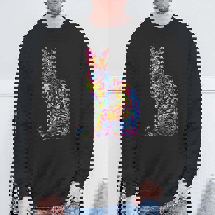 ベンガル猫ポップアート スウェットシャツ 高齢者への贈り物