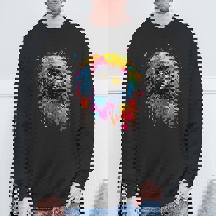 ペキニーズに描かれたペキニーズに描かれたかわいいペキニーズ犬 スウェットシャツ 高齢者への贈り物