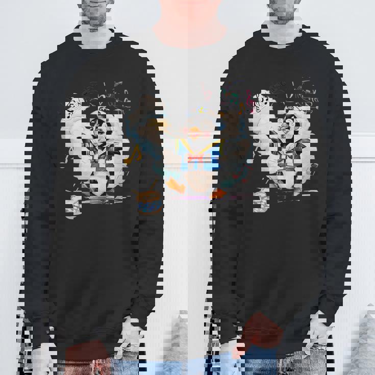 ペンギン 水兵 セーラー襟 錨マーク リボン 可愛い 赤 青 黄色 ピンク 水色 スウェットシャツ 高齢者への贈り物