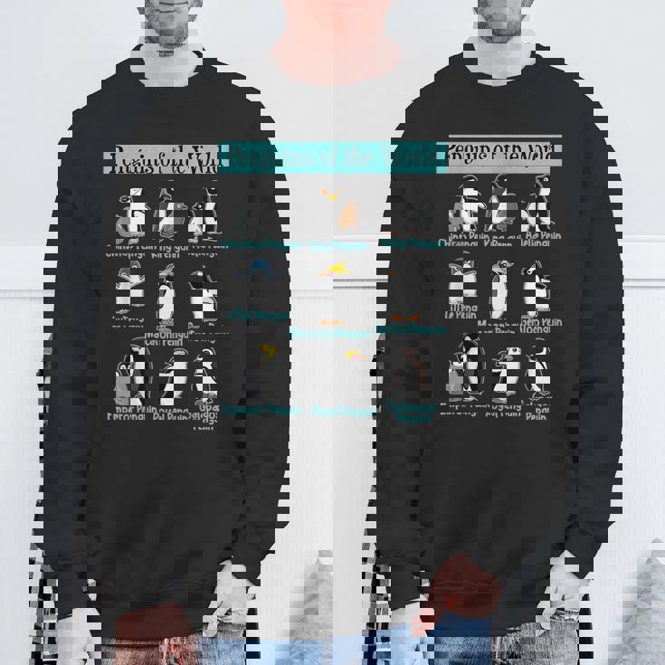 ペンギンの種類 ペンギン好き 野生動物 北極 シーバードファン スウェットシャツ 高齢者への贈り物