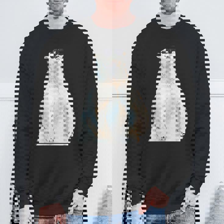 ホッキョクグマ サングラス 動物愛好家 動物飼育係 動物学者 スウェットシャツ 高齢者への贈り物