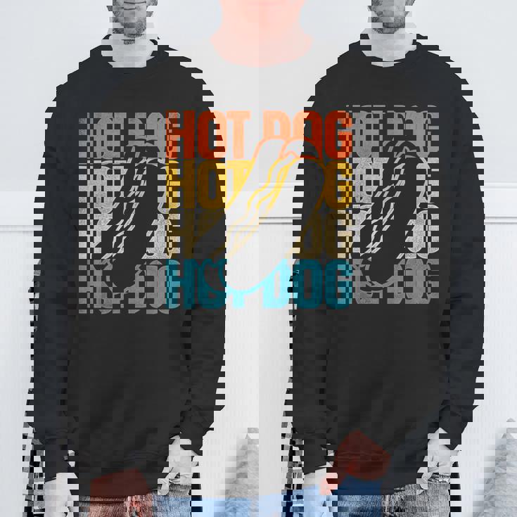 ホットドッグ 大人用 レトロ ヴィンテージ ホットドッグ スウェットシャツ 高齢者への贈り物