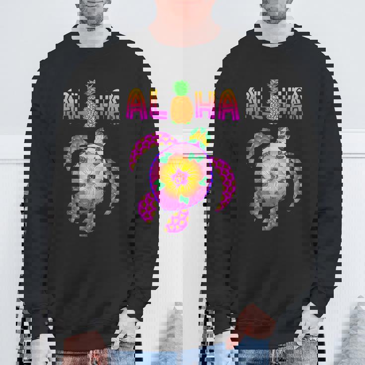 ホヌウミガメ アロハ ハワイ諸島 バケーション スウェットシャツ 高齢者への贈り物