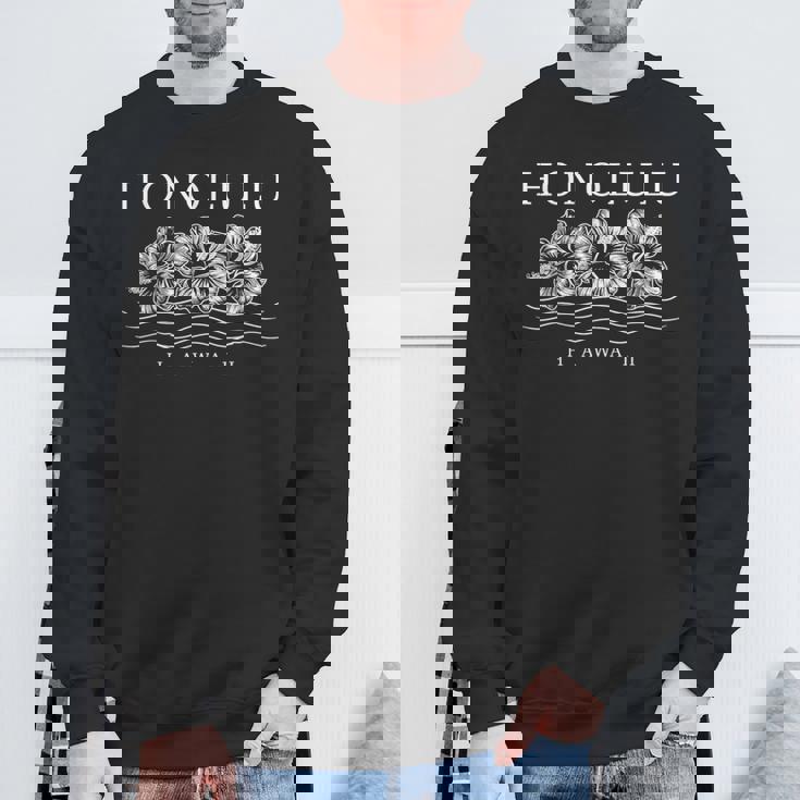 ホノルル ハワイ ハワイアン ハイビスカス 花 サーファー お土産 スウェットシャツ 高齢者への贈り物