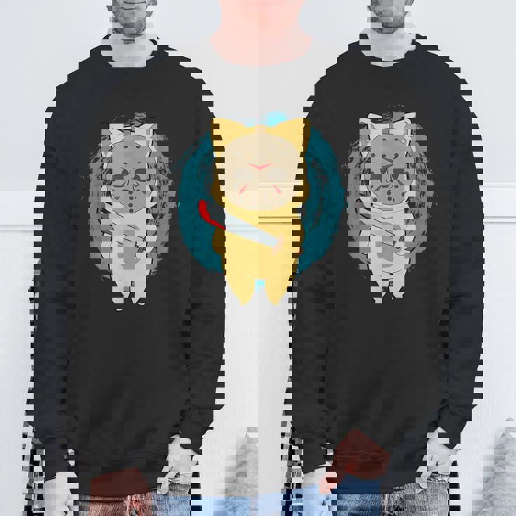 ホラー映画 ジェイソンキャット おもしろパロディ 映画 ハロウィンコスチューム スウェットシャツ 高齢者への贈り物