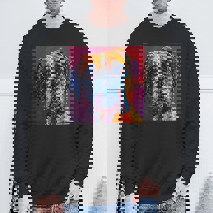 ボクサー 犬 カラフル イラスト グラフィック スウェットシャツ 高齢者への贈り物