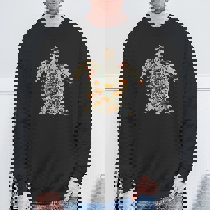 ボタニカル・シルエット・マッシュルーム オーシャニック・コタジェコア ウミガメ スウェットシャツ 高齢者への贈り物