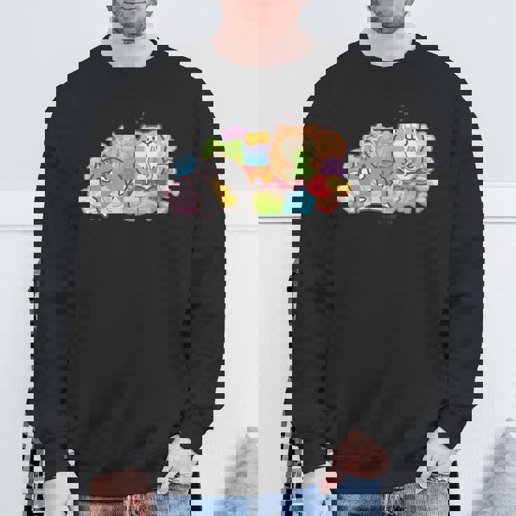 ボンレス犬とボンレス猫 カラフルスナック スウェットシャツ 高齢者への贈り物