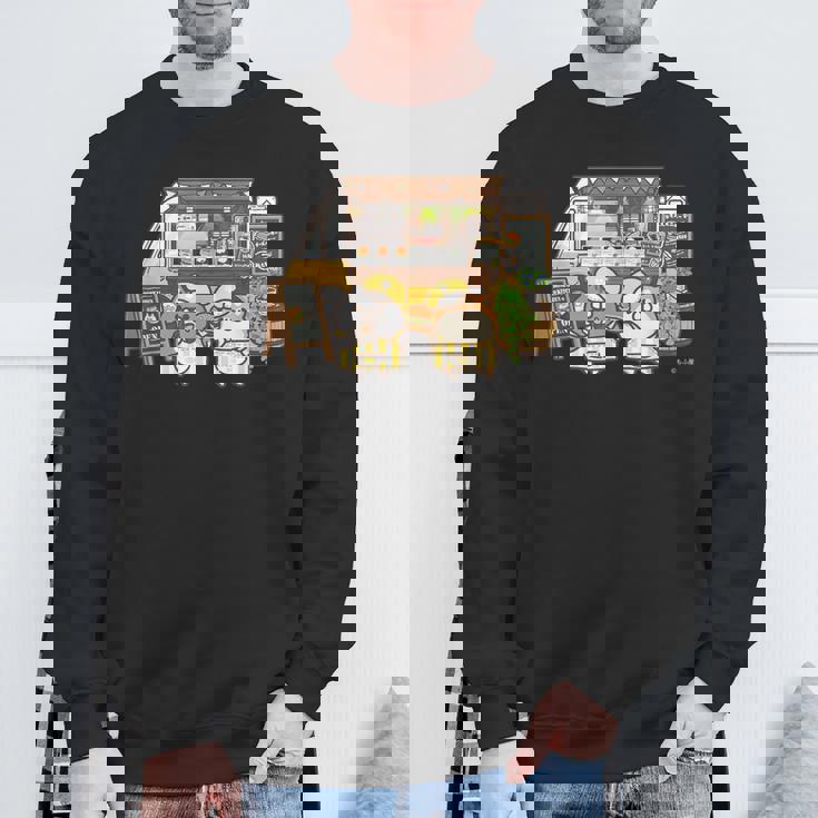 ボンレス犬とボンレス猫 キッチンカー ダークカラー スウェットシャツ 高齢者への贈り物