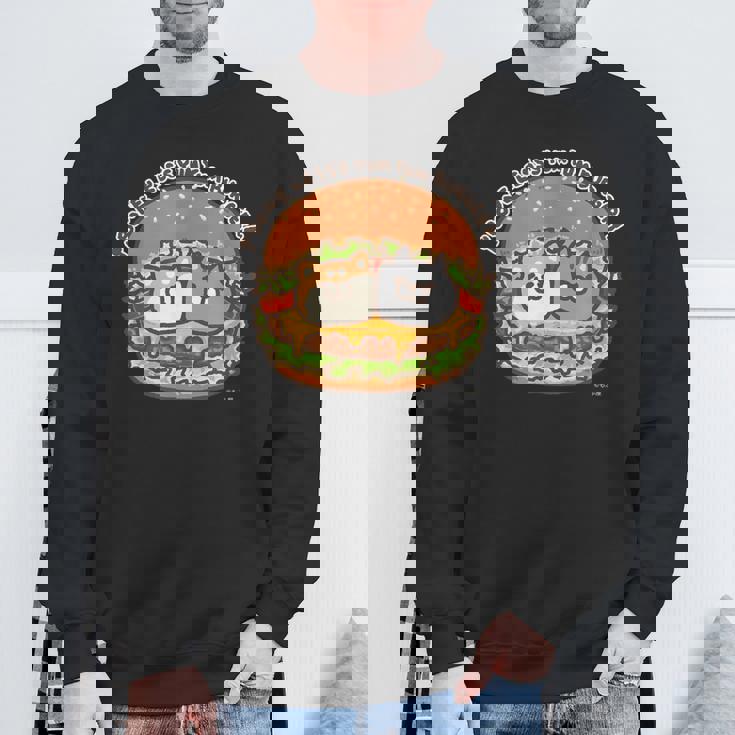 ボンレス犬とボンレス猫 ハンバーガー ダークカラー スウェットシャツ 高齢者への贈り物