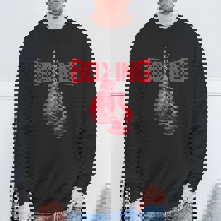 ボールド ボクシンググローブ キックボクシング ボクシング愛好家 ボクサー スウェットシャツ 高齢者への贈り物