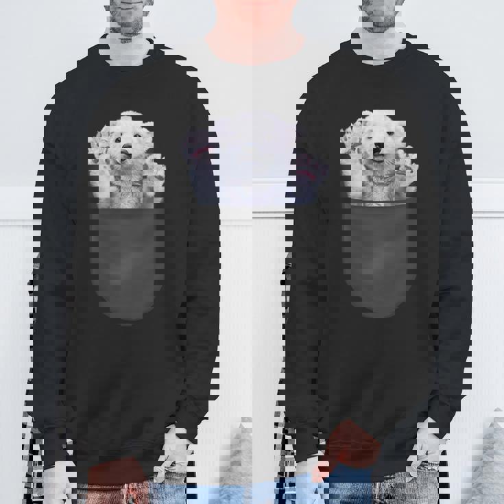 ポケット 北極熊 クマ スウェットシャツ 高齢者への贈り物