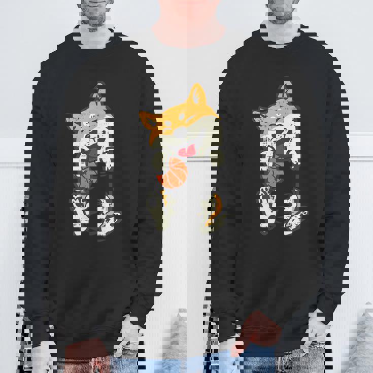 ポケット 柴犬 バスケットボール かわいい バラー 犬 メンズ レディース キッズ スウェットシャツ 高齢者への贈り物