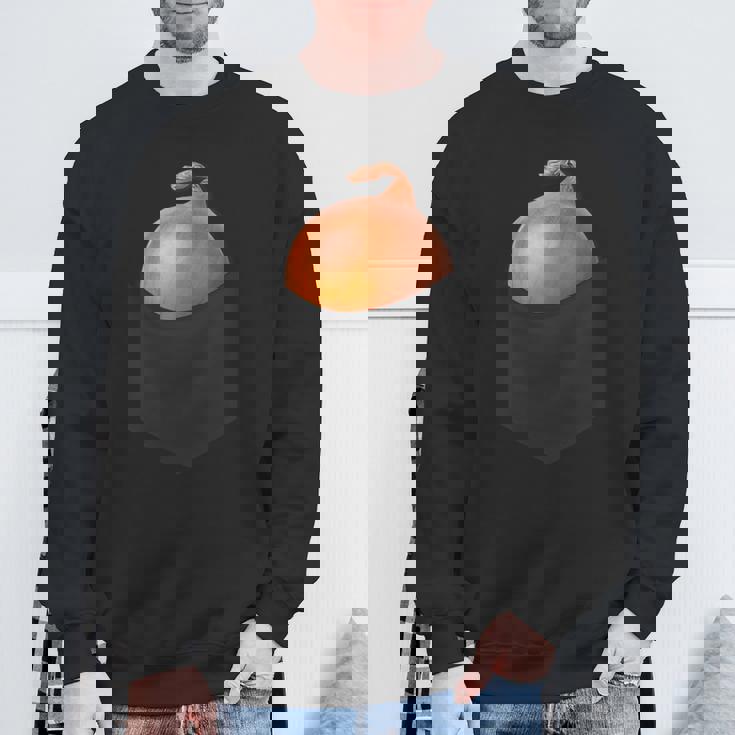 ポケットに入った玉ねぎ、胸に面白い玉ねぎ。 スウェットシャツ 高齢者への贈り物