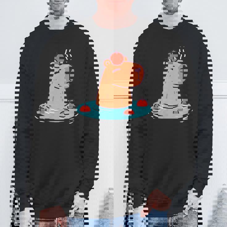 ポケットカピバラ 温泉に浸ける カピバラ スウェットシャツ 高齢者への贈り物