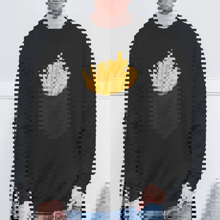 ポケットフライドポテト 胸にチップス フライドポテト スウェットシャツ 高齢者への贈り物