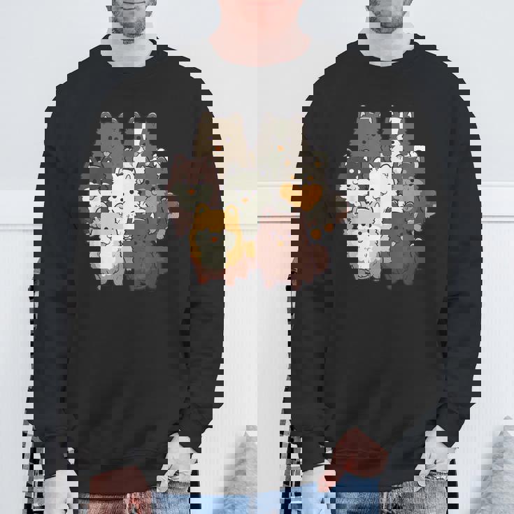 ポメラニアン ドッグ グループ かわいい ペット ブラック ホワイト チョコレート ポンポン スウェットシャツ 高齢者への贈り物