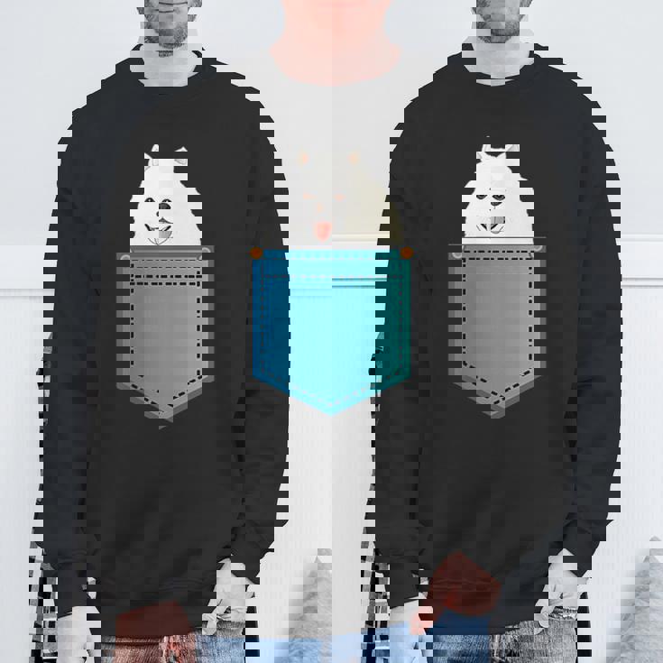 ポメラニアン 犬 胸ポケット ドイツ スピッツ スウェットシャツ 高齢者への贈り物