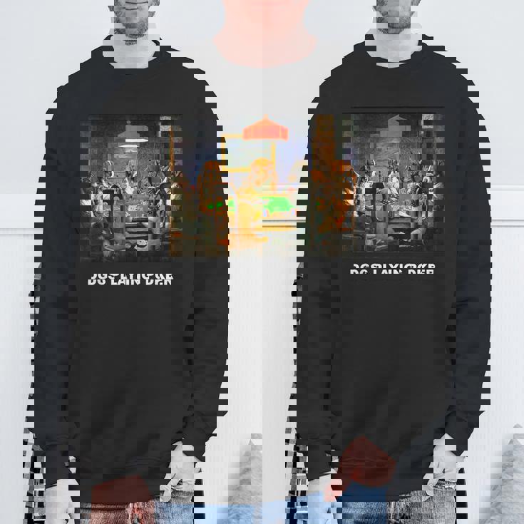 ポーカーをする犬 クラシックアートワーク アートワーク 犬 子犬 スウェットシャツ 高齢者への贈り物