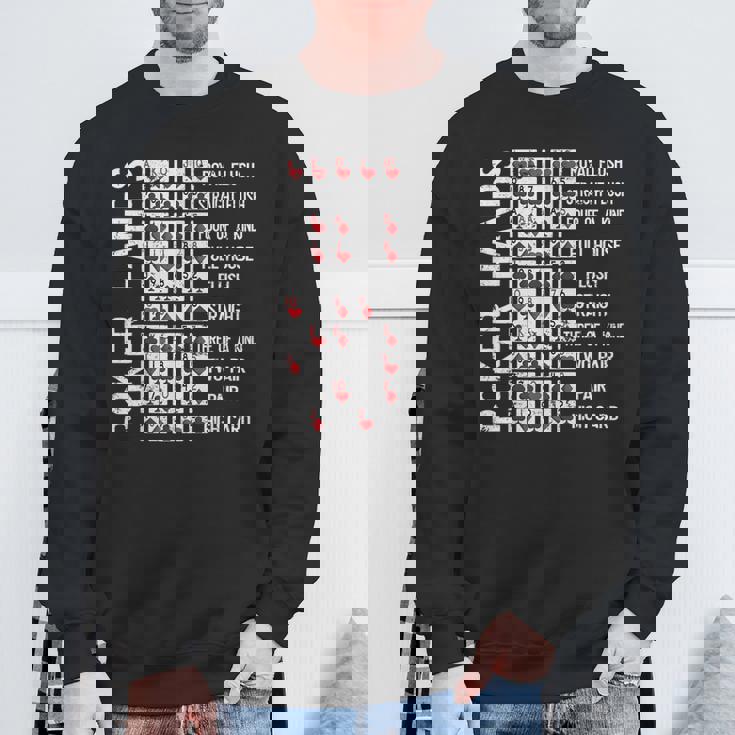 ポーカーハンド チートシートカード カジノゲーム 面白いプレイヤーギフト スウェットシャツ 高齢者への贈り物