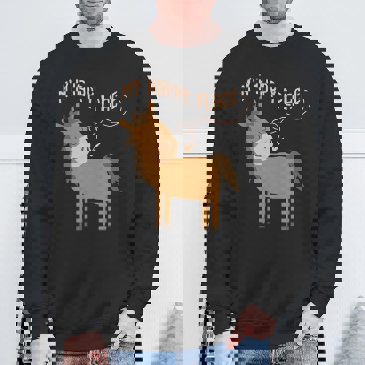 マイハッピープレイス I 馬好き I 乗馬 I 馬術用の馬 スウェットシャツ 高齢者への贈り物