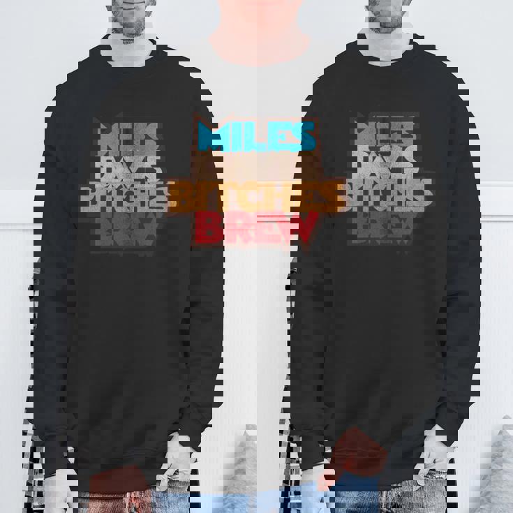 マイルス・デイビス・ビッチズ・ブリュー・ディストレストッド 長袖tシャツ スウェットシャツ 高齢者への贈り物