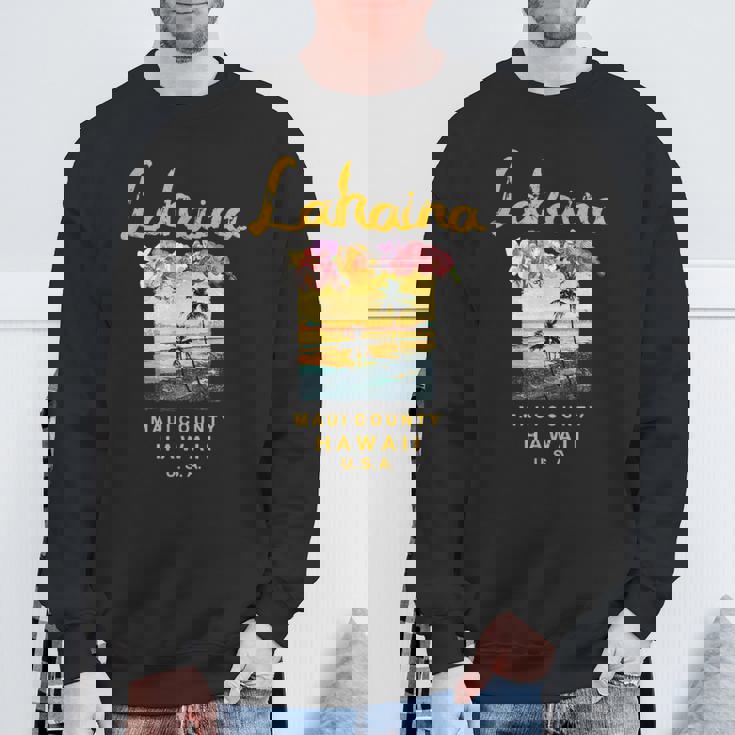 マウイ ラハイナ ハワイ ヴィンテージ ハワイアン スウェットシャツ 高齢者への贈り物