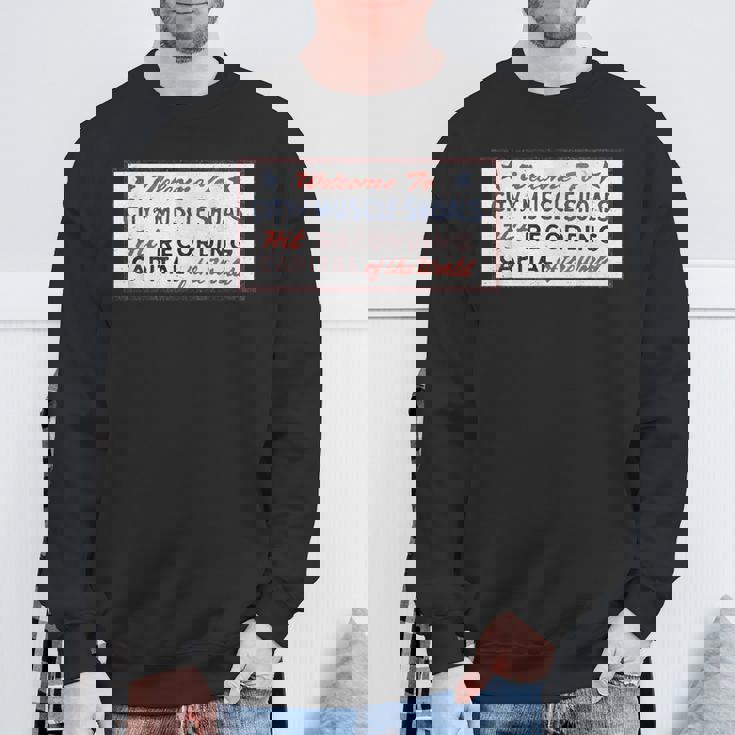 マッスルショールズ アラバマ サイン 録音 キャピタル ロック グラフィック スウェットシャツ 高齢者への贈り物