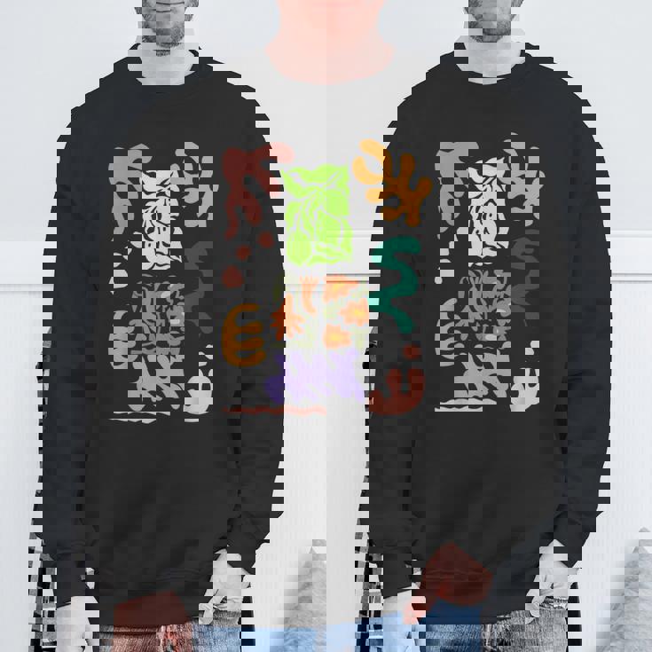 マティス風絵画 ボタニカル 花柄 抽象模様 スウェットシャツ 高齢者への贈り物