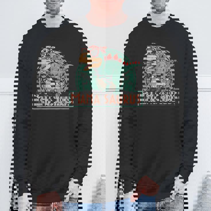 ママサウルス恐竜レトロママのレトロ面白い スウェットシャツ 高齢者への贈り物