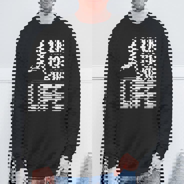 マラソンランナー Run For Your Life ランニング スウェットシャツ 高齢者への贈り物