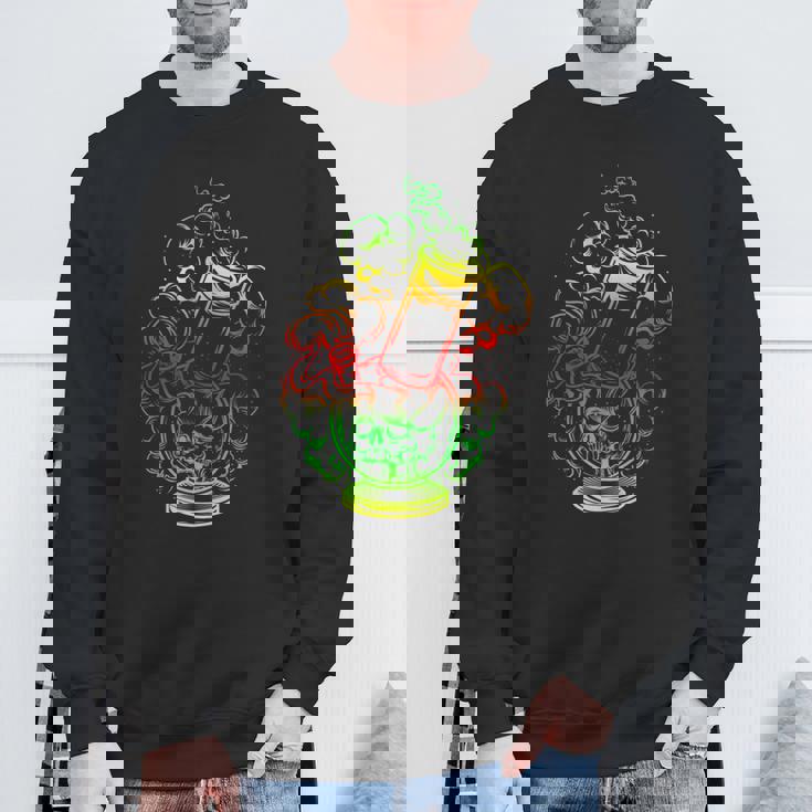 マリファナ スカル ボング 大麻 ウィード 420 ラスタ ギフト スウェットシャツ 高齢者への贈り物