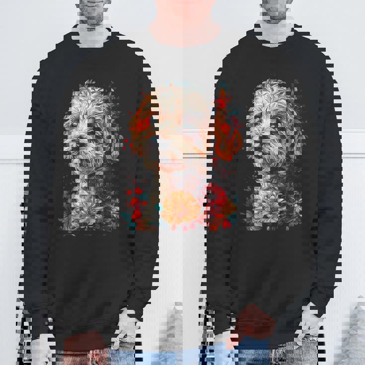 マルチプー犬 グラフィック ペット イラスト マルチプー スウェットシャツ 高齢者への贈り物