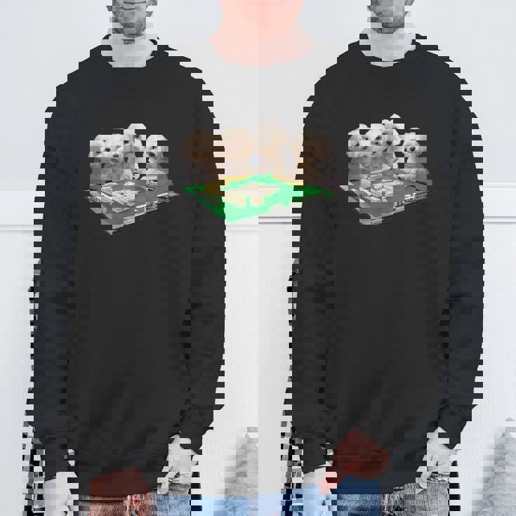 マルチーズ 犬 麻雀 面白いtシャツ 文字入り メンズ おもしろ 面白い 服 おもしろグッズ ネタ 雀士 スウェットシャツ 高齢者への贈り物