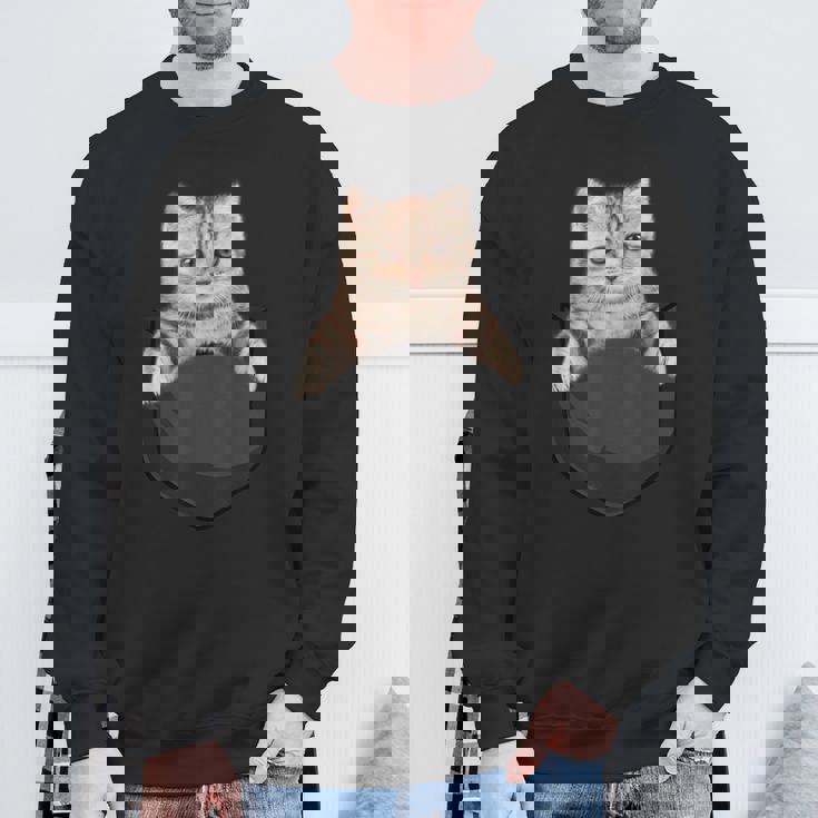 マンチカンポケットの中の猫猫好き スウェットシャツ 高齢者への贈り物