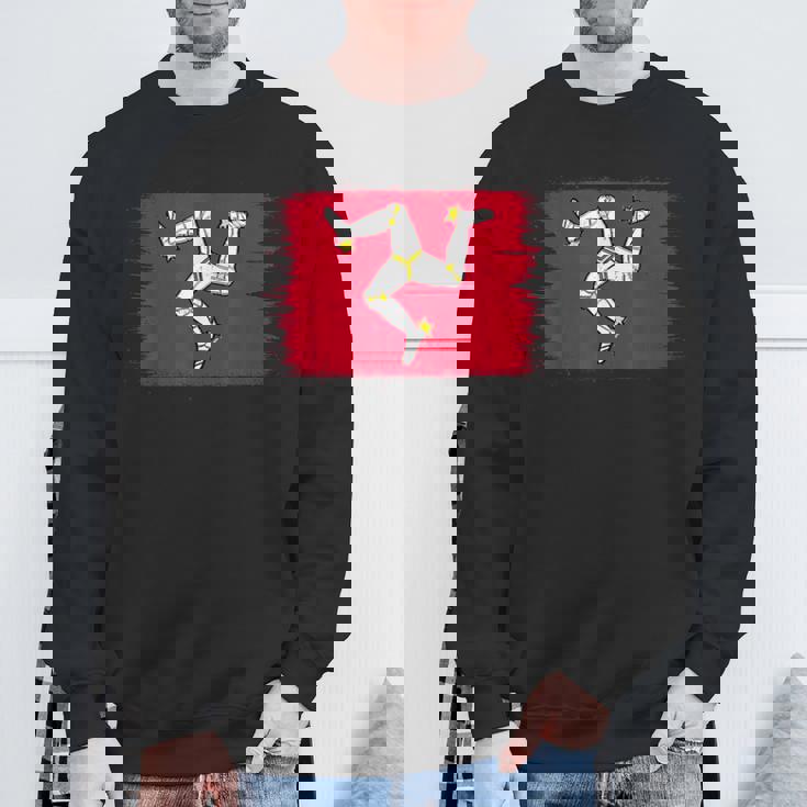 マン島の旗、マンクスの旗、トリスケリオン。ティンウォルドの日に。 スウェットシャツ 高齢者への贈り物