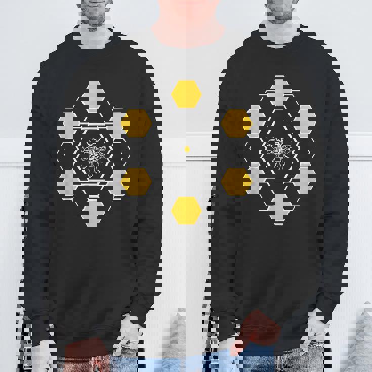 ミツバチユーモア六角形ナチュラルスタイル スウェットシャツ 高齢者への贈り物