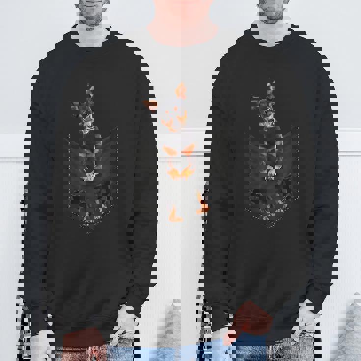 ミニピン愛好家のためのポケットに入った面白いミニチュアピンシャー。 スウェットシャツ 高齢者への贈り物